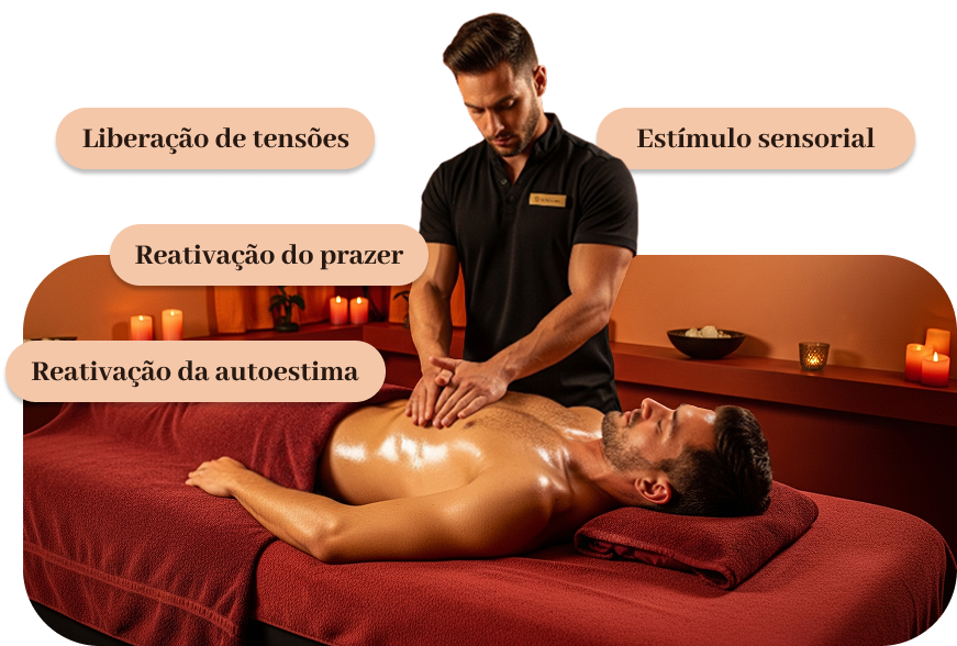 Homem recebendo massagem nuru tântrica em Curitiba